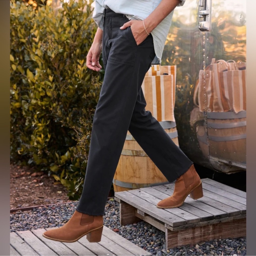 FRANK &‎ Eileen Blackrock Utility Pants In Washed Black Size 8